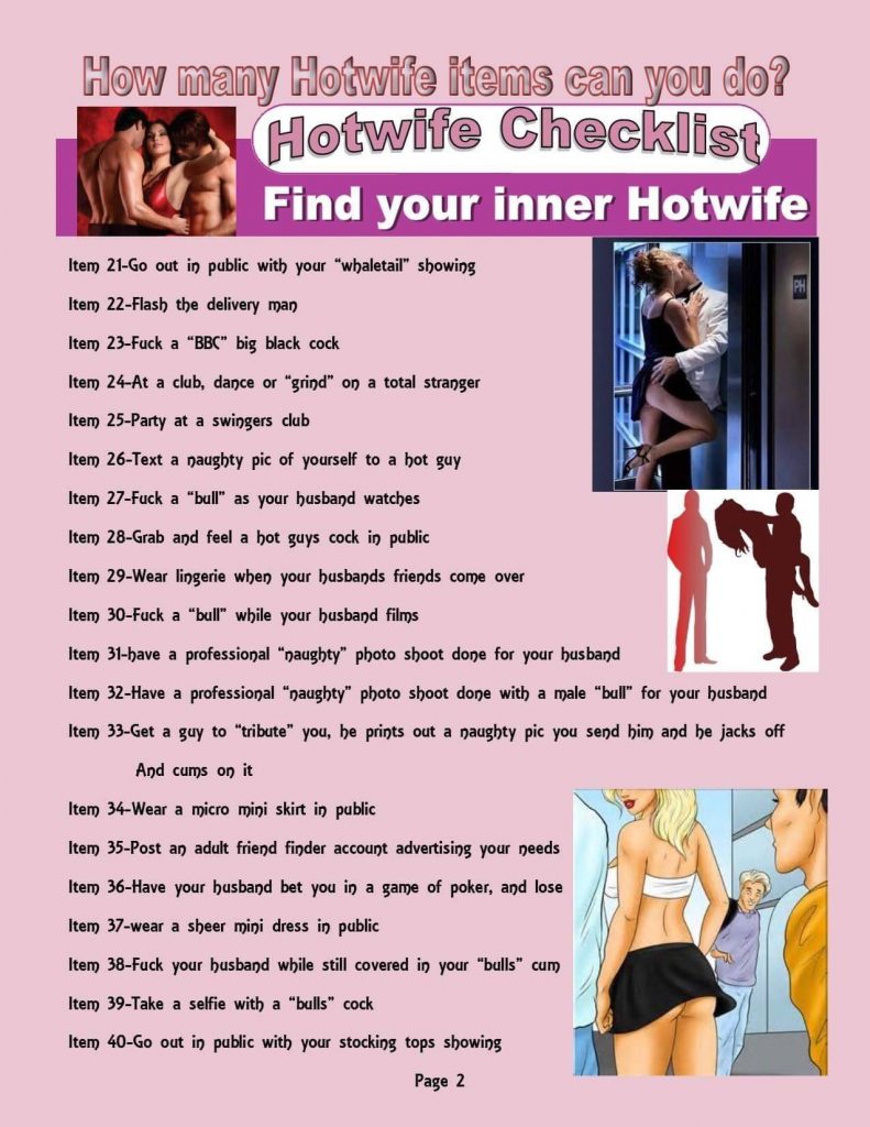 hotwife challenge checklist