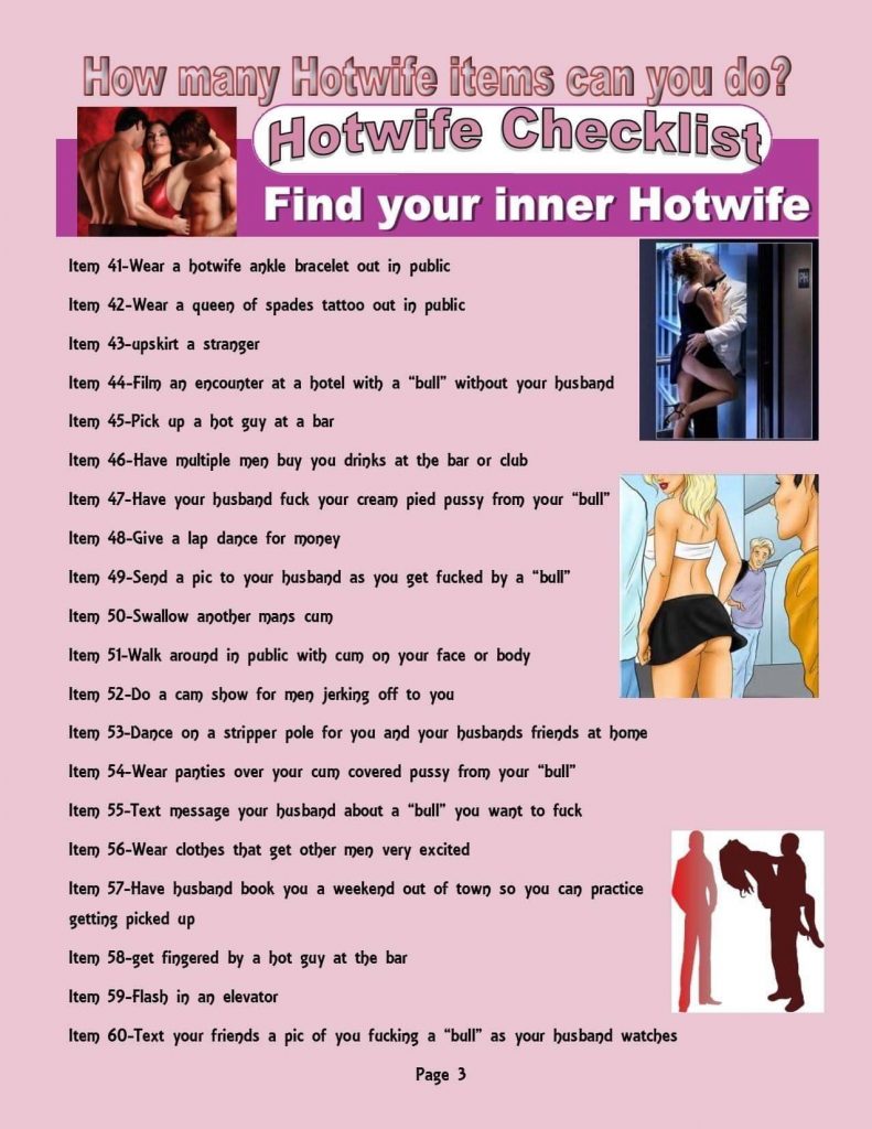 hotwife challenge checklist