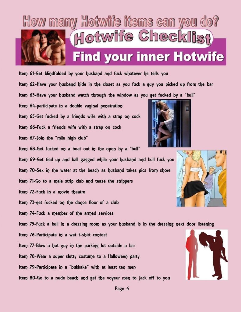 hotwife challenge checklist