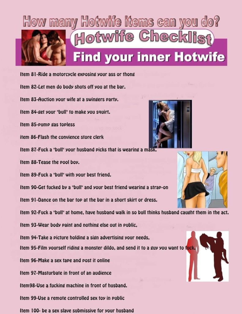 hotwife challenge checklist